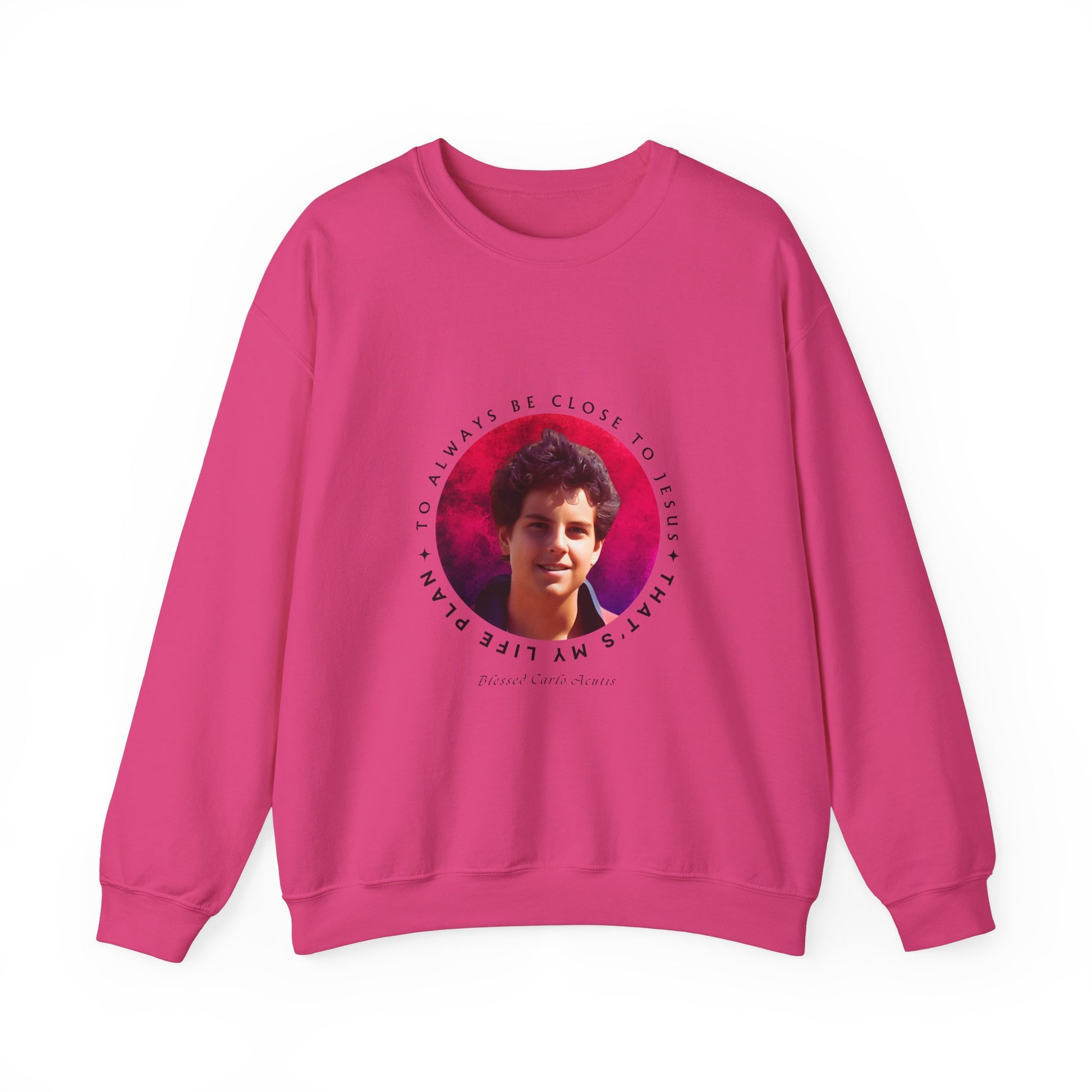 Blessed Carlo Acutis Unisex Heavy Blend Crewneck Sweatshirt White