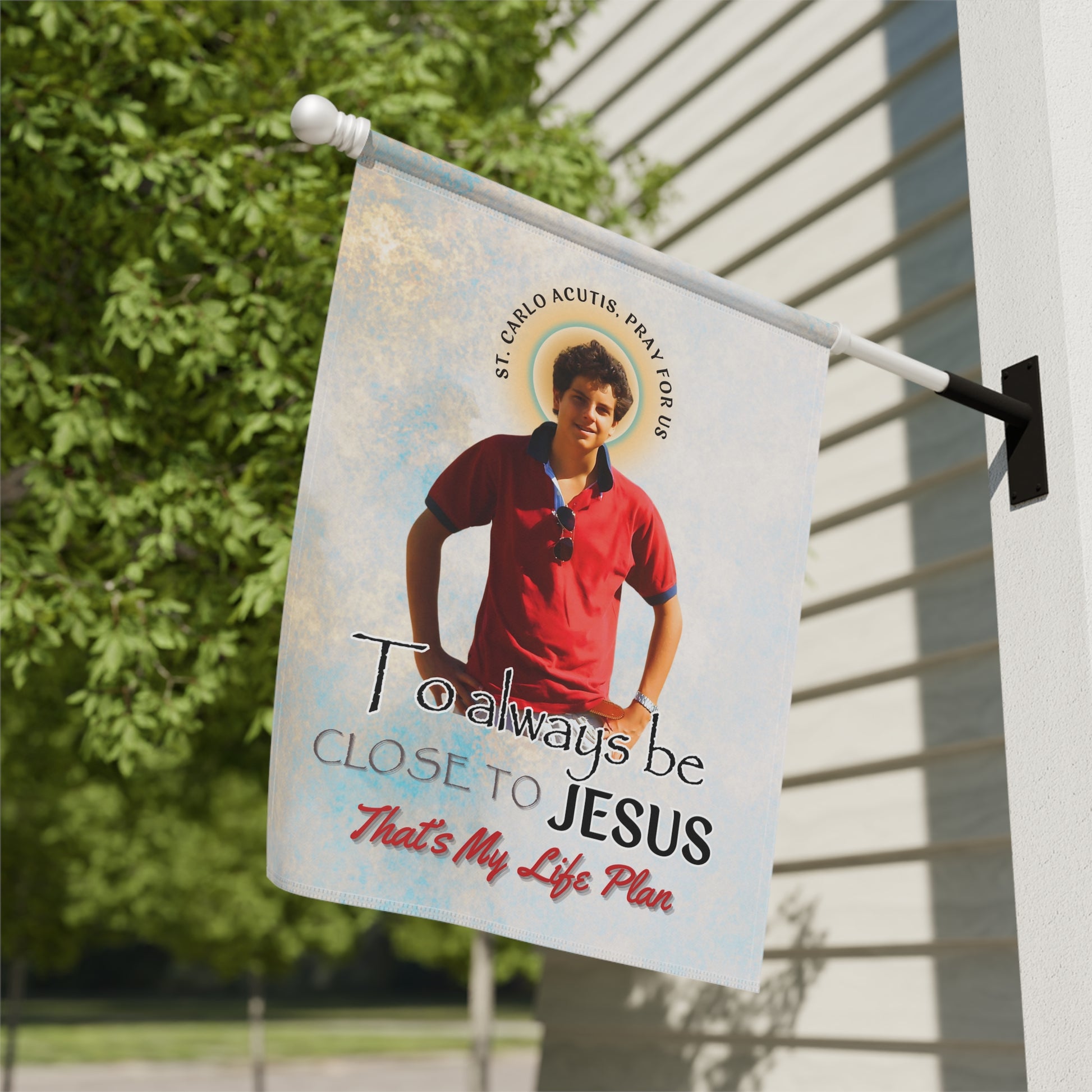 St. Carlo Acutis Canonisation Tribute Outdoor Garden Flag House Banner