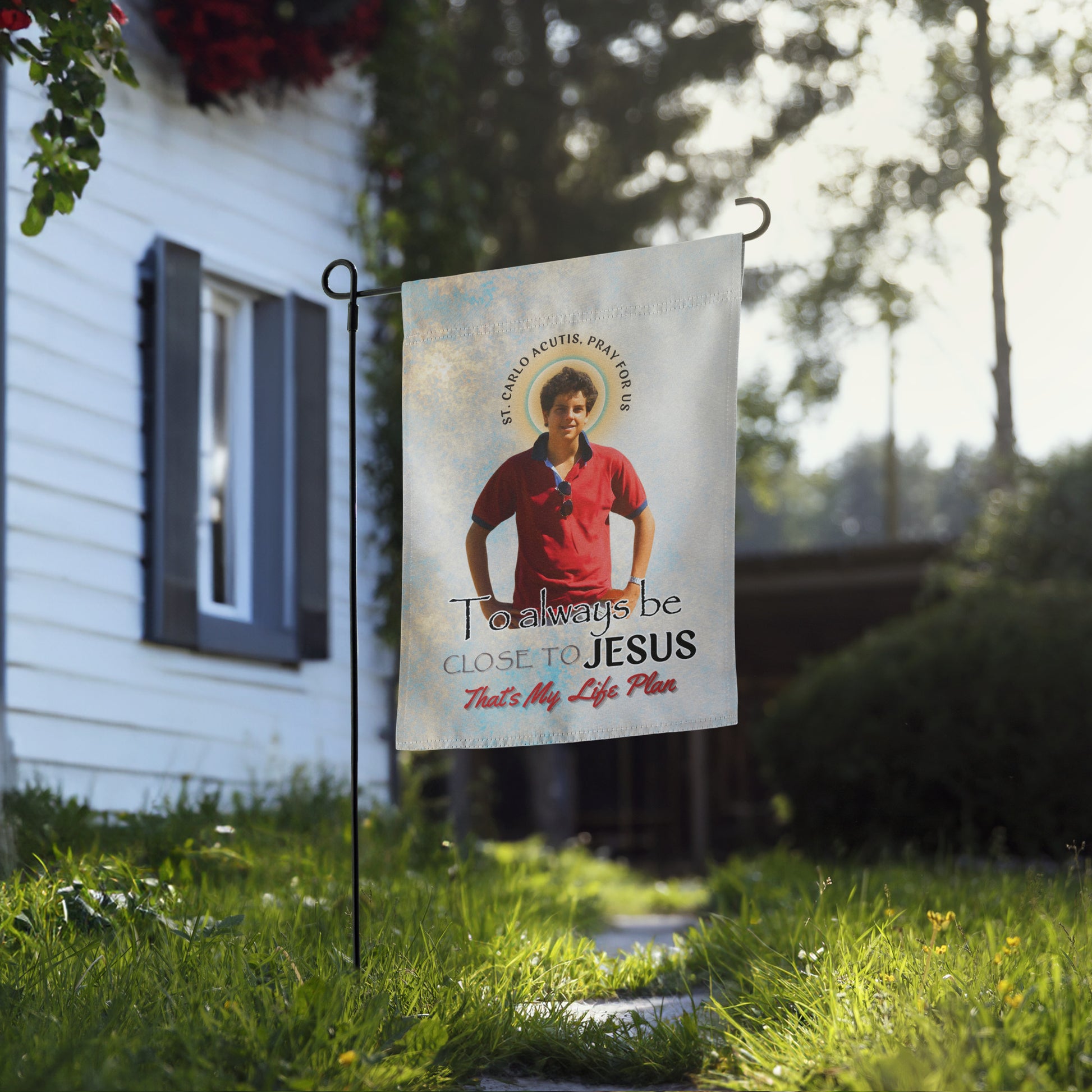 St. Carlo Acutis Canonisation Tribute Outdoor Garden Flag House Banner